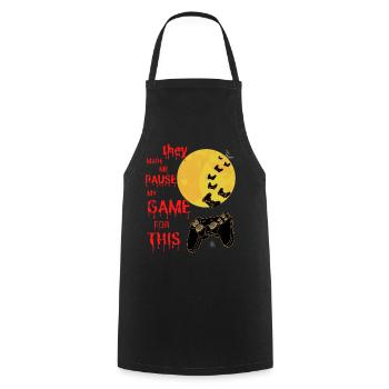 conception de joueurs d’Halloween. Maillot de nerd du jeu - Tablier de cuisine - noir - Devant - AI Model Male 185 dark (185cm)