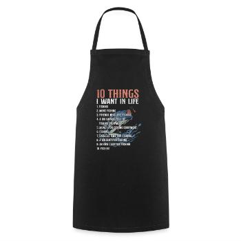 Fishing Vintage - Cooking Apron - black - Front - AI Model Male 185 dark (185cm)