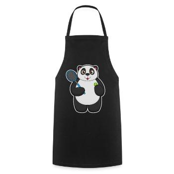 Panda Tennis Racket - Cooking Apron - black - Front - AI Model Male 185 dark (185cm)