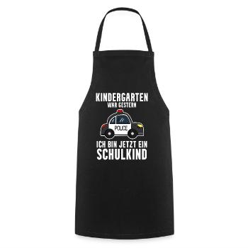 Einschulung Polizei Jungen Schulkind Geschenk - Kochschürze - Schwarz - Vorne - AI Model Male 185 dark (185cm)