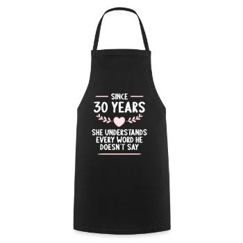 30 years married 30th wedding anniversary - Cooking Apron - black - Front - AI Model Male 185 dark (185cm)