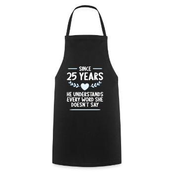 25 years married 25th wedding anniversary - Cooking Apron - black - Front - AI Model Male 185 dark (185cm)