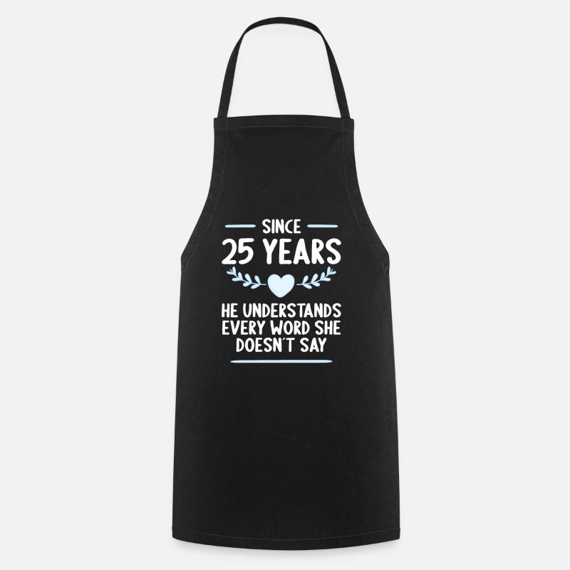 25 ans de mariage 25 ans - Tablier de cuisine - noir