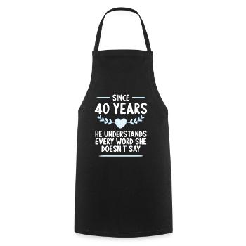40 years married 40th wedding anniversary - Cooking Apron - black - Front - AI Model Male 185 dark (185cm)