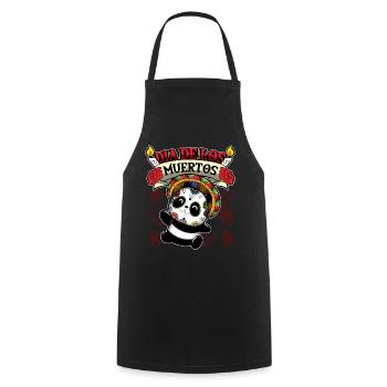 Dia De Los Muertos Animals Panda - Kochschürze - Schwarz - Vorne - AI Model Male 185 dark (185cm)
