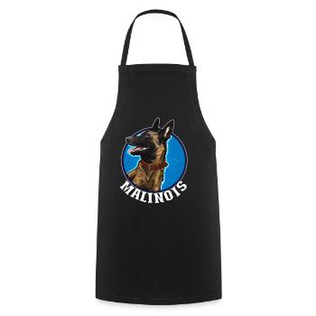 Belgian Malinoise Dog Art - Cooking Apron - black - Front - AI Model Male 185 dark (185cm)