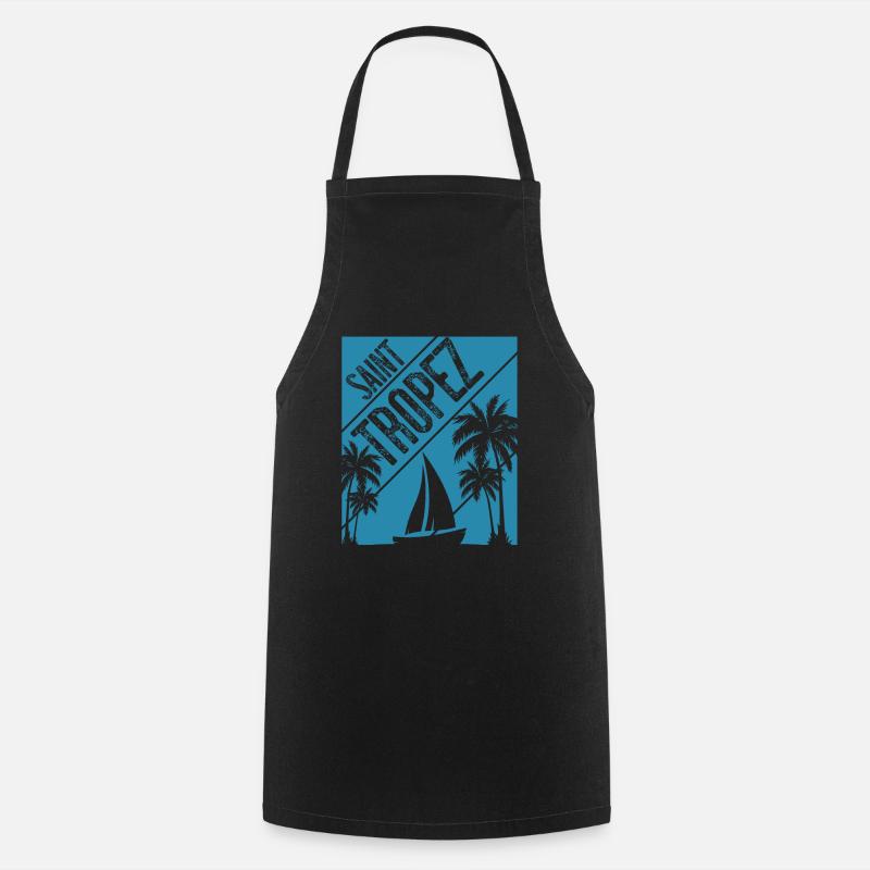 Saint Tropez Sailing Palms - Tablier de cuisine - noir