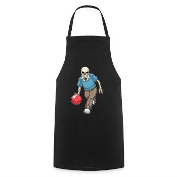 Skeleton Bowling Bowling Ball - Cooking Apron - black - Front - AI Model Male 185 dark (185cm)