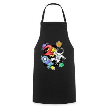 2 ans astronaute garçon 2 anniversaire cadeau - Tablier de cuisine - noir - Devant - AI Model Male 185 dark (185cm)