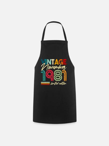 40.Geburtstag Retro Vintage November 1981 - Kochschürze - Schwarz