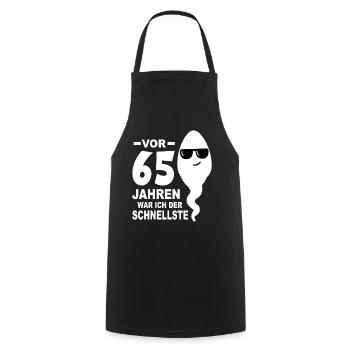 65. Geburtstag 65. Jahrestag 65 Jahre 65. Jubiläum - Kochschürze - Schwarz - Vorne - AI Model Male 185 dark (185cm)