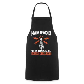 Funk Amateur Funker Funken Radio Hobby Geschenk - Kochschürze - Schwarz - Vorne - AI Model Male 185 dark (185cm)