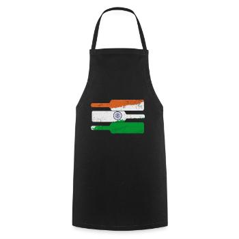 Jeu de cricket Indian Cricket Drapeau indien - Tablier de cuisine - noir - Devant - AI Model Male 185 dark (185cm)