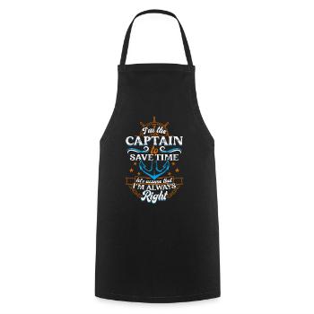 Yachting Sailing Boating Boat Captain - Cooking Apron - black - Front - AI Model Male 185 dark (185cm)