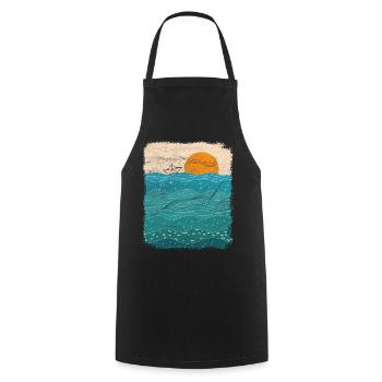 Bateau en papier bateau bateau papier bateau à papier - Tablier de cuisine - noir - Devant - AI Model Male 185 dark (185cm)