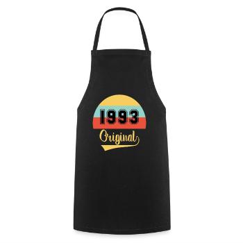 Vintage Orginal 1993 Anniversaire - Tablier de cuisine - noir - Devant - AI Model Male 185 dark (185cm)