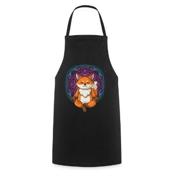 Fuchs Yoga Mandala Spirituell yoga damen spruch - Kochschürze - Schwarz - Vorne - AI Model Male 185 dark (185cm)