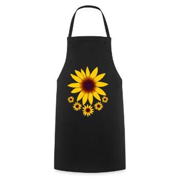 yellow coneflower flowers, flowers, yellow floral floral floral - Cooking Apron - black - Front - AI Model Male 185 dark (185cm)
