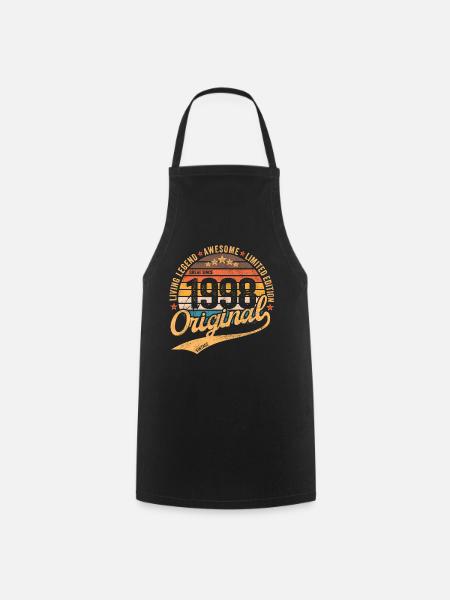 1998 Anniversaire rétro vintage né en 1998 - Tablier de cuisine - noir