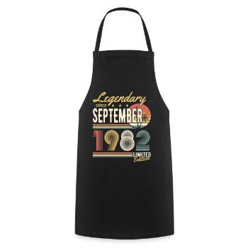 Legendary since Septembre 1982 Limited Edition - Tablier de cuisine - noir - Devant - AI Model Male 185 dark (185cm)