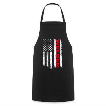 WIG Schweißer Amerika Flagge - Kochschürze - Schwarz - Vorne - AI Model Male 185 dark (185cm)