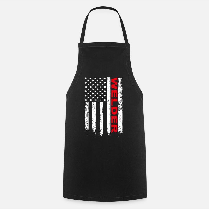 WIG Soudeur Drapeau Amérique - Tablier de cuisine - noir