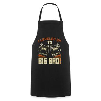 Video Gamer Gaming - I Leveled up to Big Bro - Cooking Apron - black - Front - AI Model Male 185 dark (185cm)