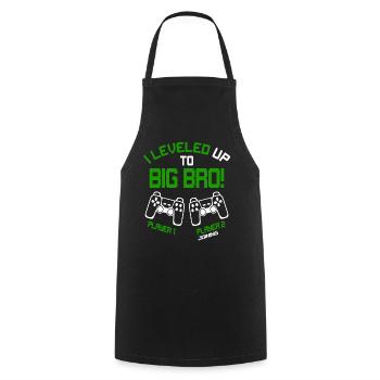 I Leveled up to Big Bro - Gaming Video Gamer - Kochschürze - Schwarz - Vorne - AI Model Male 185 dark (185cm)