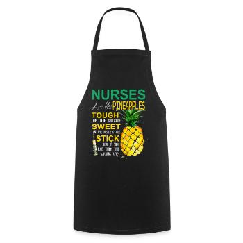Nurses Pineapples - Tablier de cuisine - noir - Devant - AI Model Male 185 dark (185cm)