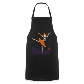 Halloween Dancing Skeleton Ballerina - Cooking Apron - black - Front - AI Model Male 185 dark (185cm)