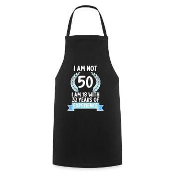 50 years old 50 year old 50 year old 50th birthday - Cooking Apron - black - Front - AI Model Male 185 dark (185cm)