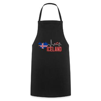 Iceland Flag Map Heartbeat for Icelandic Pride - Tablier de cuisine - noir - Devant - AI Model Male 185 dark (185cm)