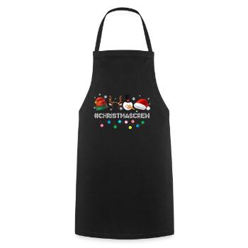 Christmas Crew Reindeer Santa Hat Snowman - Tablier de cuisine - noir - Devant - AI Model Male 185 dark (185cm)