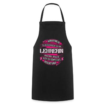 Lehrerin - Kochschürze - Schwarz - Vorne - AI Model Male 185 dark (185cm)