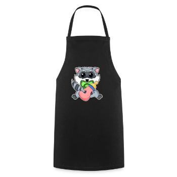 Bébé raton laveur - Tablier de cuisine - noir - Devant - AI Model Male 185 dark (185cm)