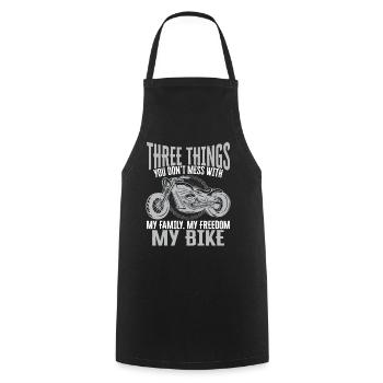 Classic Motorcycle Biker My Family - Cooking Apron - black - Front - AI Model Male 185 dark (185cm)