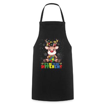 C’est ok To Be Different Reindeer Autism - Tablier de cuisine - noir - Devant - AI Model Male 185 dark (185cm)