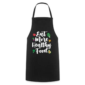 Eat More Healthy Food Vegan - Cooking Apron - black - Front - AI Model Male 185 dark (185cm)