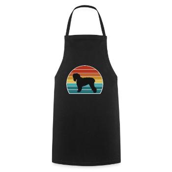 Noir Russian Terrier Dog Silhouette Vintage Sunse - Tablier de cuisine - noir - Devant - AI Model Male 185 dark (185cm)