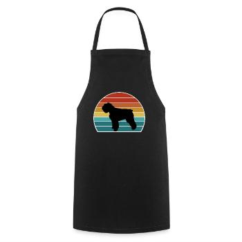 Bouvier Des Flandres Dog Silhouette Vintage Coucher de Soleil - Tablier de cuisine - noir - Devant - AI Model Male 185 dark (185cm)