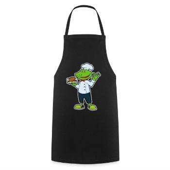 Frosch Koch Hähnchen Kochen - Kochschürze - Schwarz - Vorne - AI Model Male 185 dark (185cm)