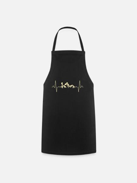 Randonner Les Montagnes Battements de coeur - Tablier de cuisine - noir