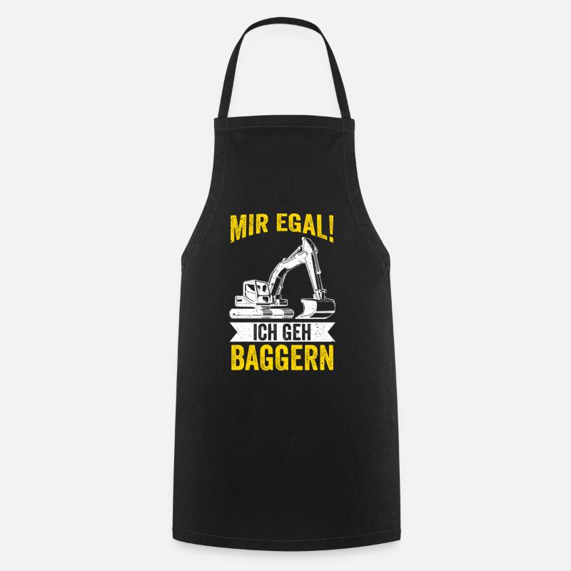 Baggern Baggerfahrer Tiefbauer Bagger - Kochschürze - Schwarz