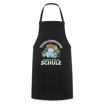 Erster Schultag Einschulung Pirat Erstklässler - Kochschürze - Schwarz - Vorne - AI Model Male 185 dark (185cm)
