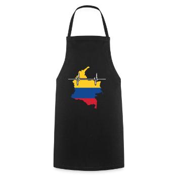 Colombia Heartbeat Flag Vintage Colombia - Cooking Apron - black - Front - AI Model Male 185 dark (185cm)