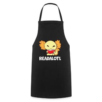 Readalotl Love Axolotls - Cooking Apron - black - Front - AI Model Male 185 dark (185cm)