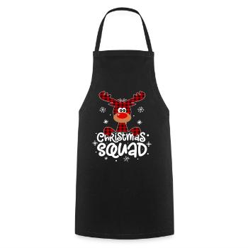 Christmas Squad Buffalo Plaid Reindeer Family - Cooking Apron - black - Front - AI Model Male 185 dark (185cm)
