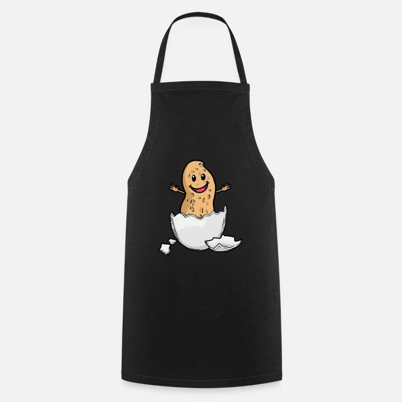 Peanut Nut Eggshell Birth Baby Hurray - Cooking Apron - black