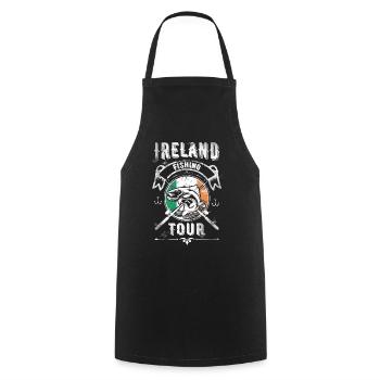 Irlande Pêche Fishing Tour - Tablier de cuisine - noir - Devant - AI Model Male 185 dark (185cm)