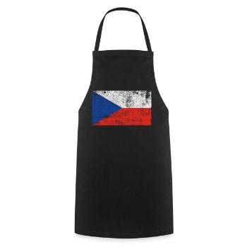 Flag Czech Republic Flag Grunge Retro Vintage - Cooking Apron - black - Front - AI Model Male 185 dark (185cm)